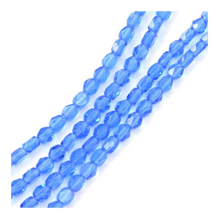 Perles de Bohème Transparentes Rondes Aplaties Facettées ø 6 mm sur Fil 12 cm - Perles Corner - Rougier et Plé