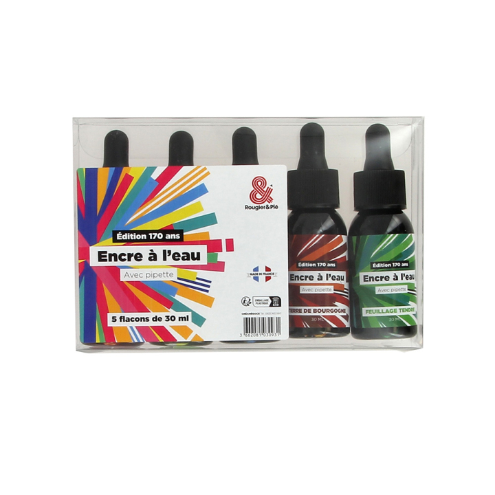 Encre à l'eau 5 x 30 ml Édition 170 ans - Rougier&Plé - Rougier et Plé