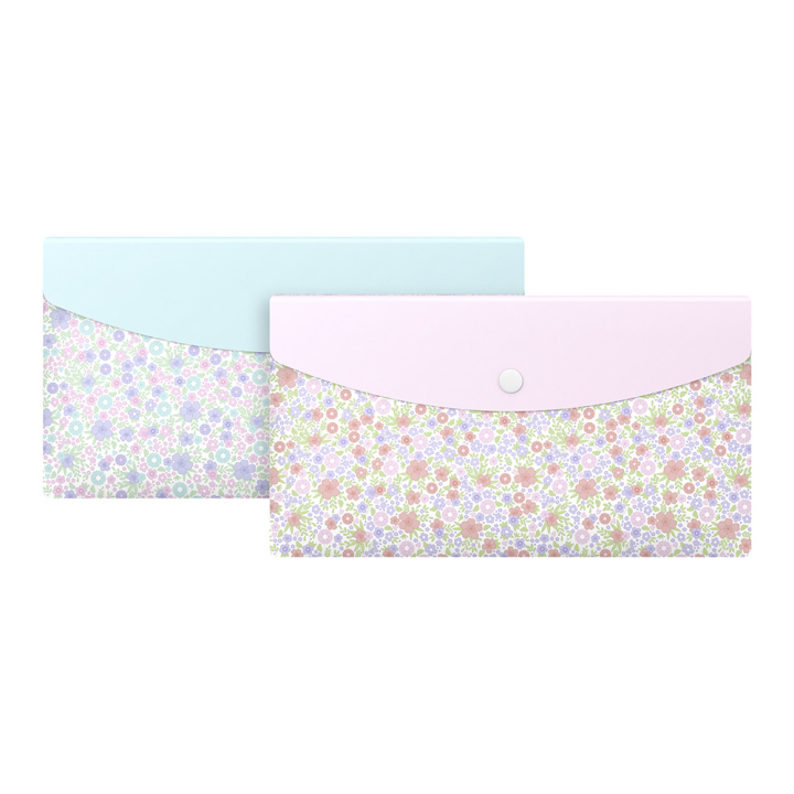Chemise pochette DL 12 x 22 cm Floral Pastel - Oxford - Rougier et Plé