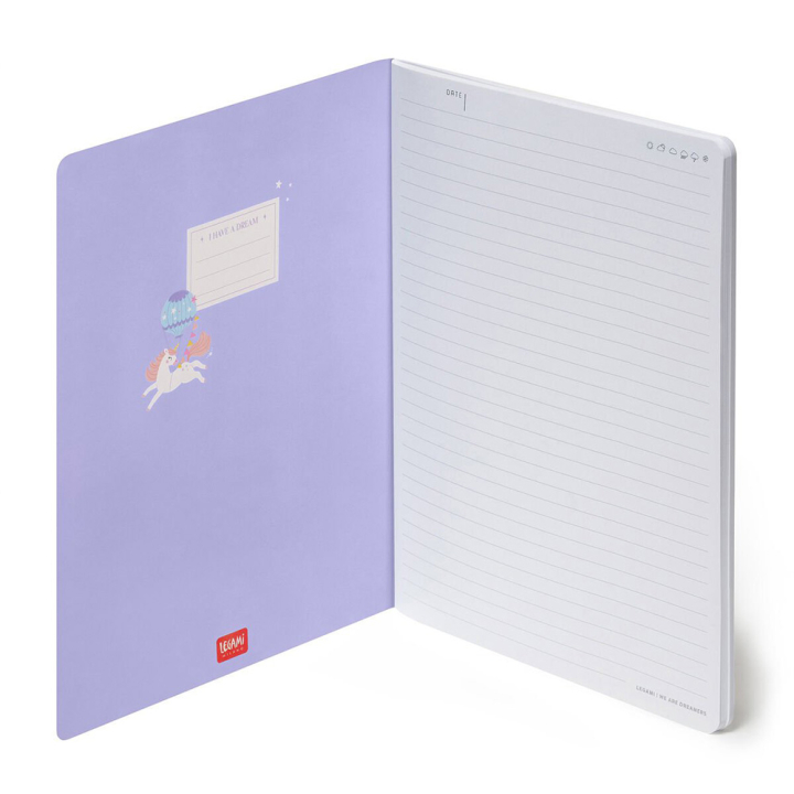 Cahier Large Ligné 18,5 x 24,8 cm Licorne - Legami - Rougier et Plé