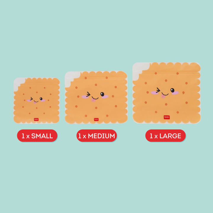 Pochette à Goûter 3 pcs Snack bags Cookie - Legami - Rougier et Plé