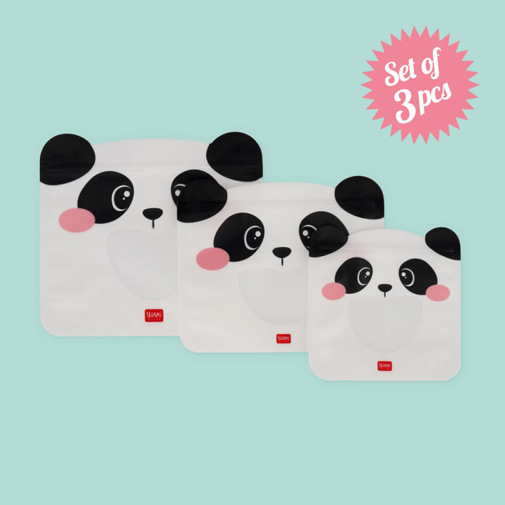 Pochette à Goûter 3 pcs Snack bags Panda - Legami - Rougier et Plé