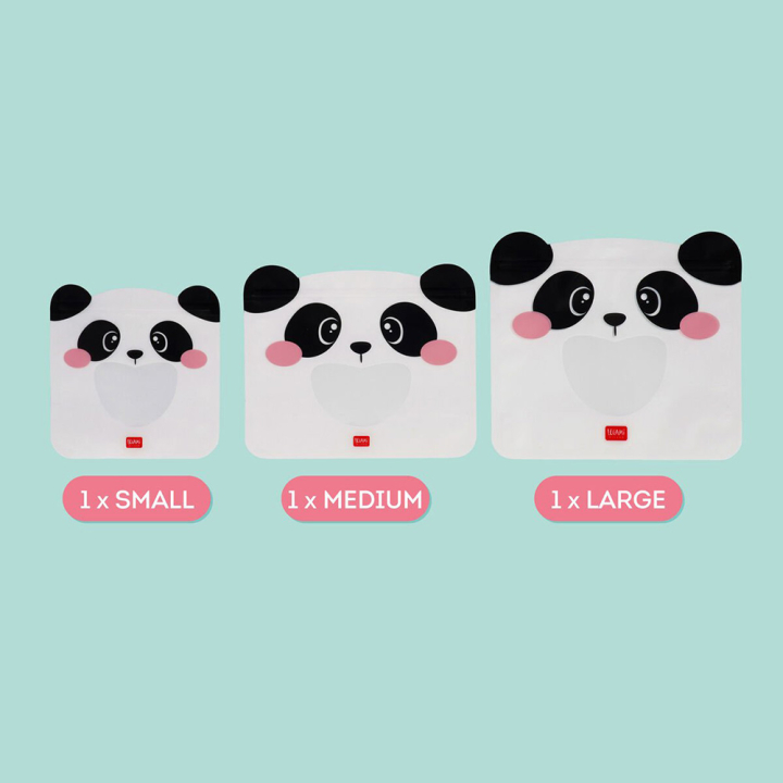 Pochette à Goûter 3 pcs Snack bags Panda - Legami - Rougier et Plé