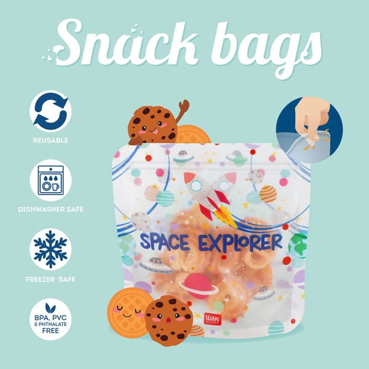 Pochette à Goûter 3 pcs Snack bags Space - Legami - Rougier et Plé