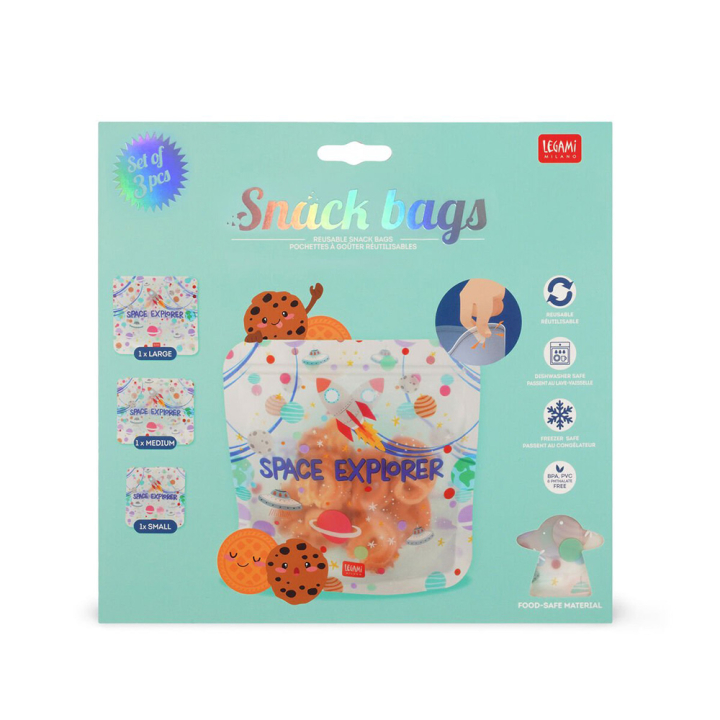 Pochette à Goûter 3 pcs Snack bags Space - Legami - Rougier et Plé