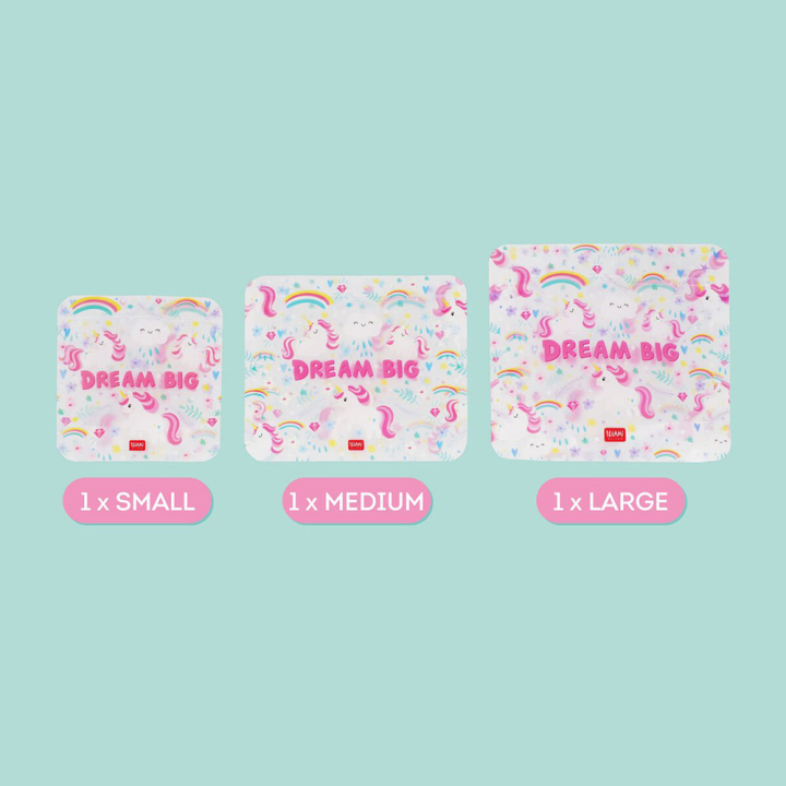Pochette à Goûter 3 pcs Snack bags Licorne - Legami - Rougier et Plé