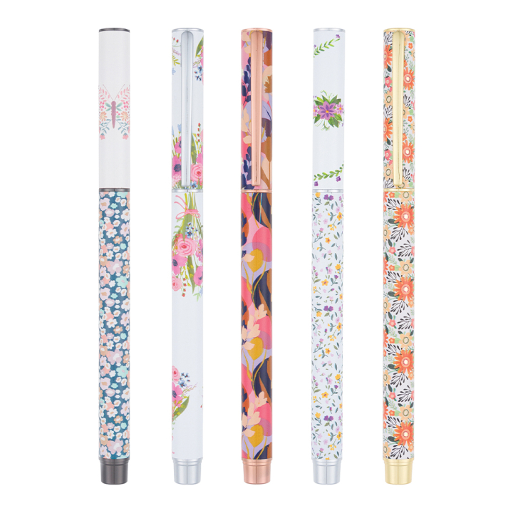 Stylo Plume 5 Décors Floraison - Editions Oberthur - Rougier et Plé