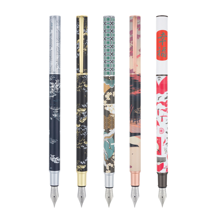 Stylo Plume 5 Décors Japon - Editions Oberthur - Rougier et Plé