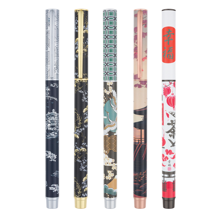 Stylo Roller à cartouche 5 Décors Japon - Editions Oberthur - Rougier et Plé