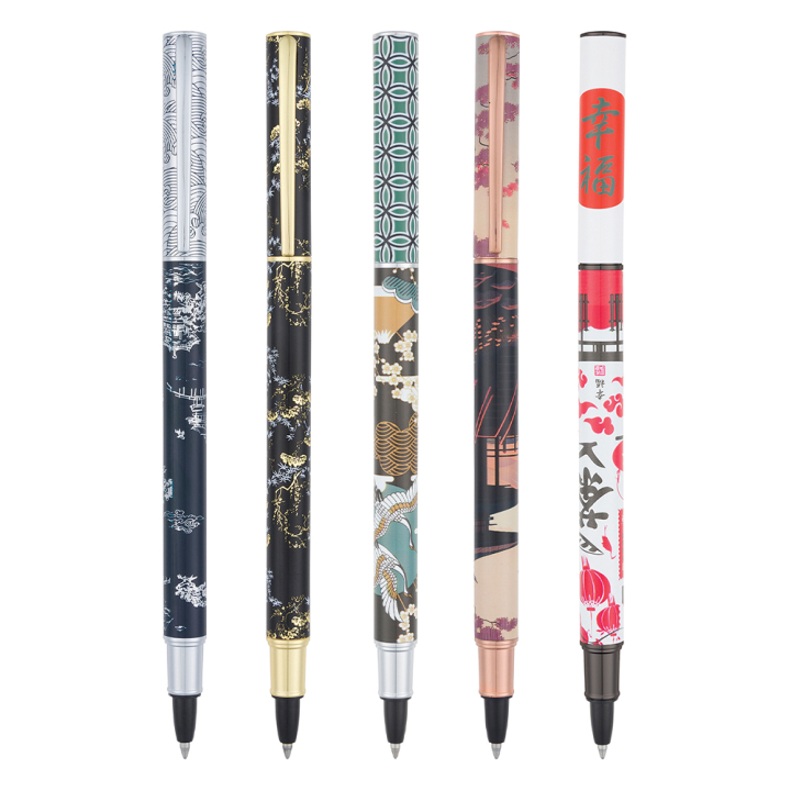Stylo Roller à cartouche 5 Décors Japon - Editions Oberthur - Rougier et Plé