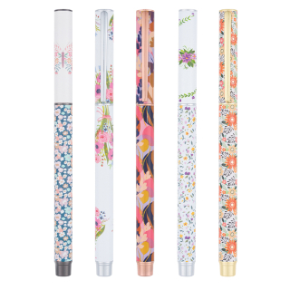 Stylo Roller à cartouche 5 Décors Floraison - Editions Oberthur - Rougier et Plé