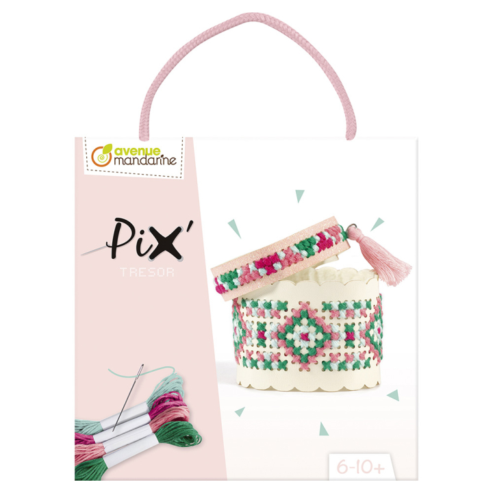 Kit Point de croix Pix Trésor Rose - Avenue Mandarine - Rougier et Plé