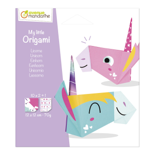 Set My little Origami 12 x 12 cm Licorne - Avenue Mandarine - Rougier et Plé