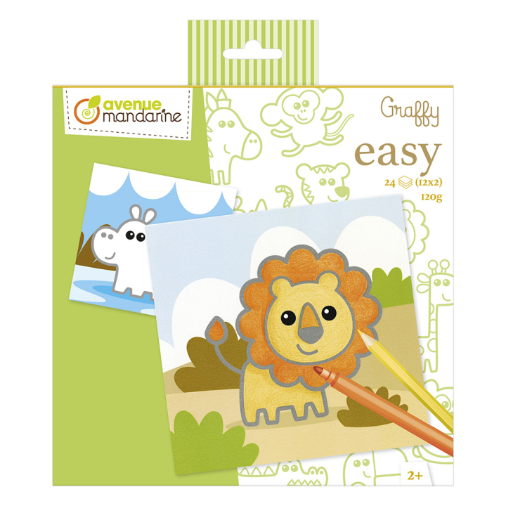 Coloriage Graffy Easy Animaux sauvages - Avenue Mandarine - Rougier et Plé