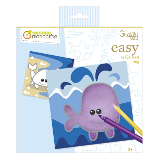 Coloriage Graffy Easy Animaux marins - Avenue Mandarine - Rougier et Plé