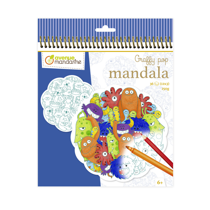 Coloriage Graffy Mandala Pêle-mêle Monstres - Avenue Mandarine - Rougier et Plé