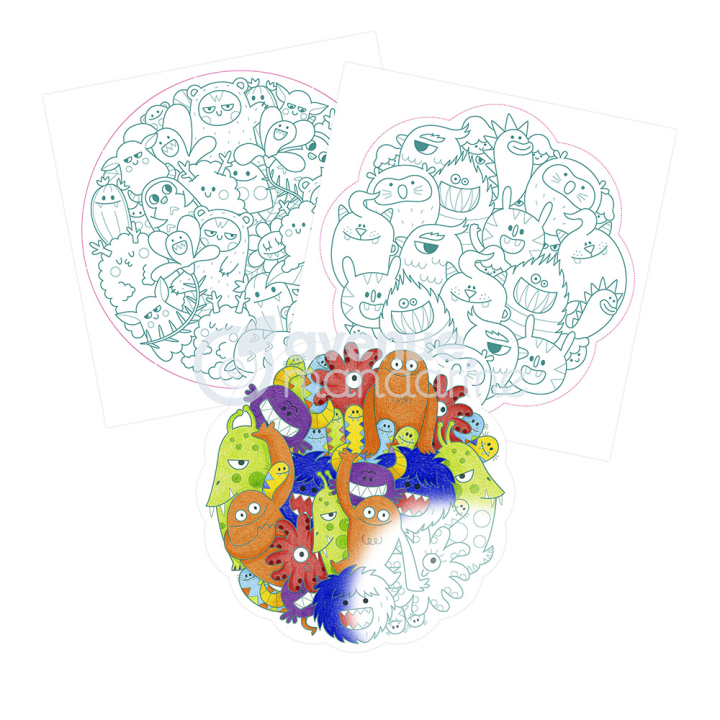 Coloriage Graffy Mandala Pêle-mêle Monstres - Avenue Mandarine - Rougier et Plé