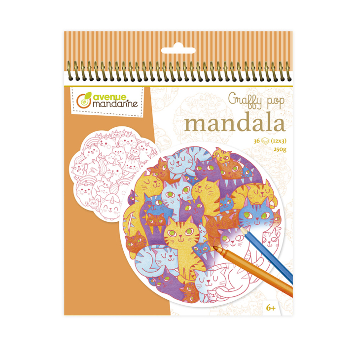 Coloriage Graffy Mandala Pêle-mêle Chats - Avenue Mandarine - Rougier et Plé