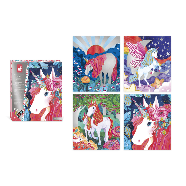 Kit créatif Peinture nacrée et 3D Licornes - Janod - Rougier et Plé