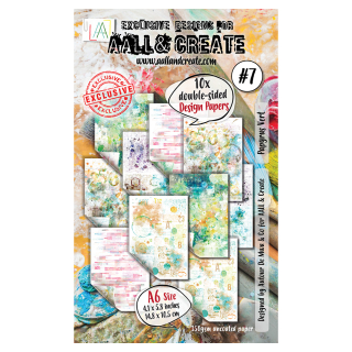 Papier imprimé 10,5 x 14,8 cm N°7 Papyrus Vert - AALL & CREATE - Rougier et Plé