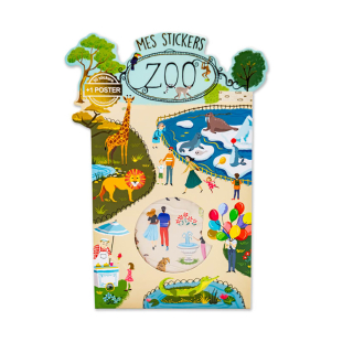Kit Poster & Stickers repositionnables 21 x 29,7 cm Zoo - Cartesdart - Rougier et Plé