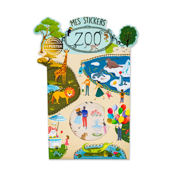 Kit Poster & Stickers repositionnables 21 x 29,7 cm Zoo - Cartesdart - Rougier et Plé