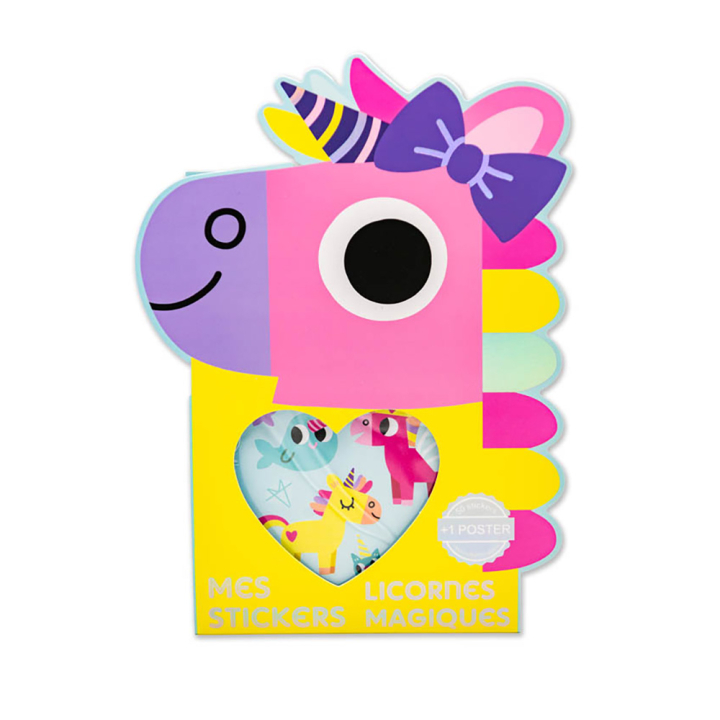 Kit Poster & Stickers repositionnables 21 x 29,7 cm Licornes - Cartesdart - Rougier et Plé