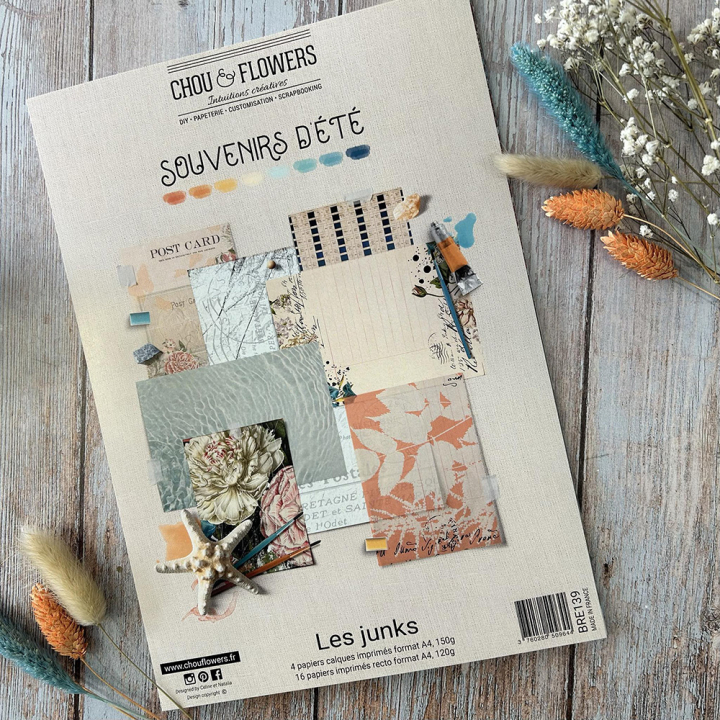 Set de papiers 21 x 29,7 cm Souvenirs d'été Les junks - Chou & Flowers - Rougier et Plé