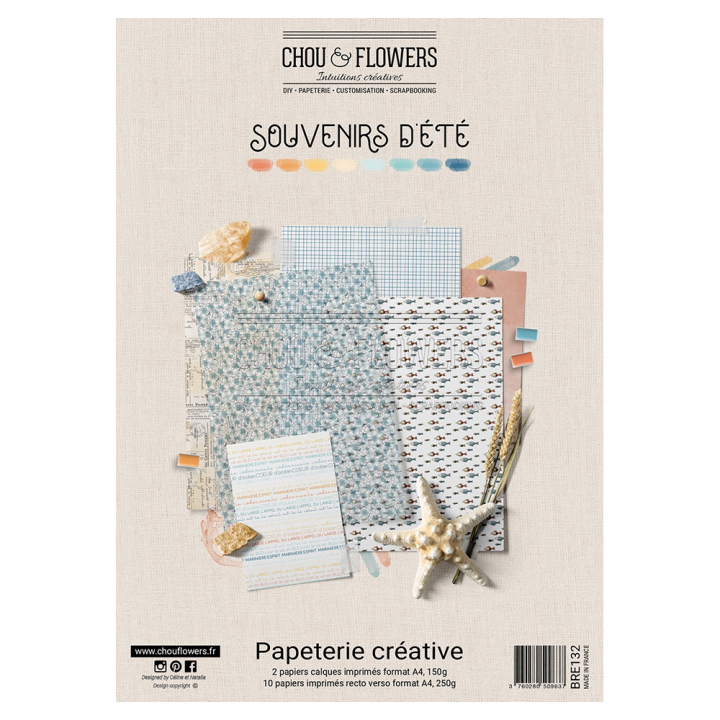 Set de papeterie créative 21 x 29,7 cm Souvenirs d'été - Chou & Flowers - Rougier et Plé