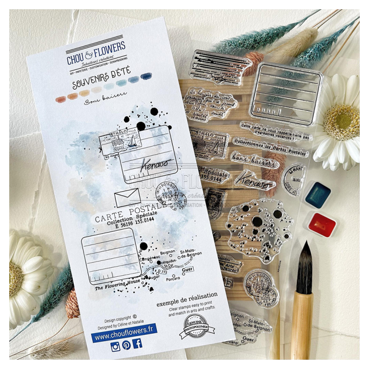 Tampons transparents Bons baisers - Chou & Flowers - Rougier et Plé