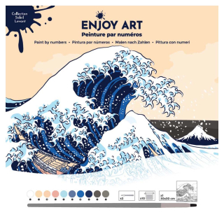 Peinture par numéro 30 x 30 cm La Vague d'Hokusai - Oz International - Rougier et Plé