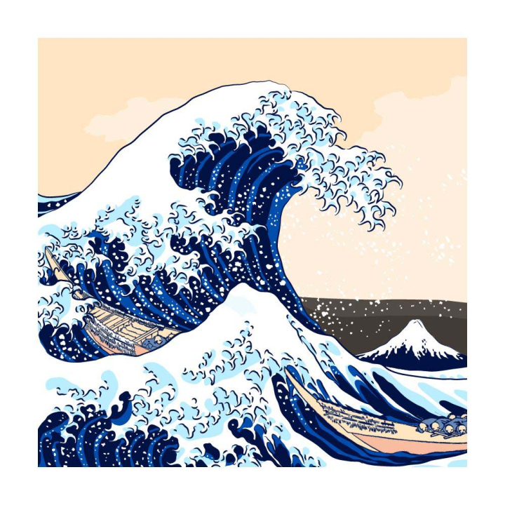 Peinture par numéro 30 x 30 cm La Vague d'Hokusai - Oz International - Rougier et Plé
