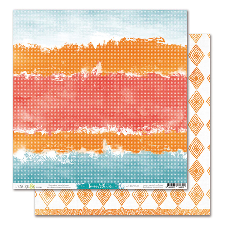Papier imprimé 30,5 x 30,5 cm Ici ou Ailleurs N°3 - L encre et l image - Rougier et Plé