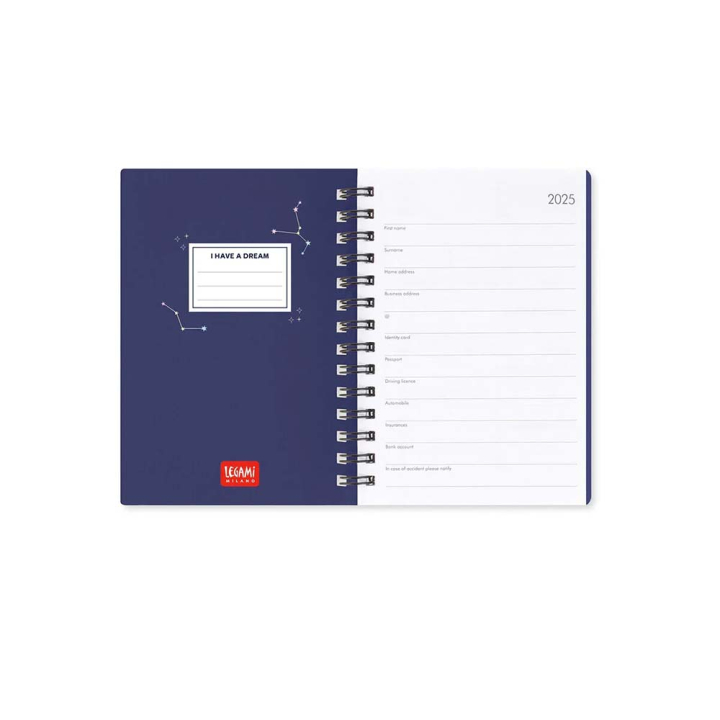 Agenda 2025 Semainier à spirale 8,5 x 13 cm Stars - Legami - Rougier et Plé