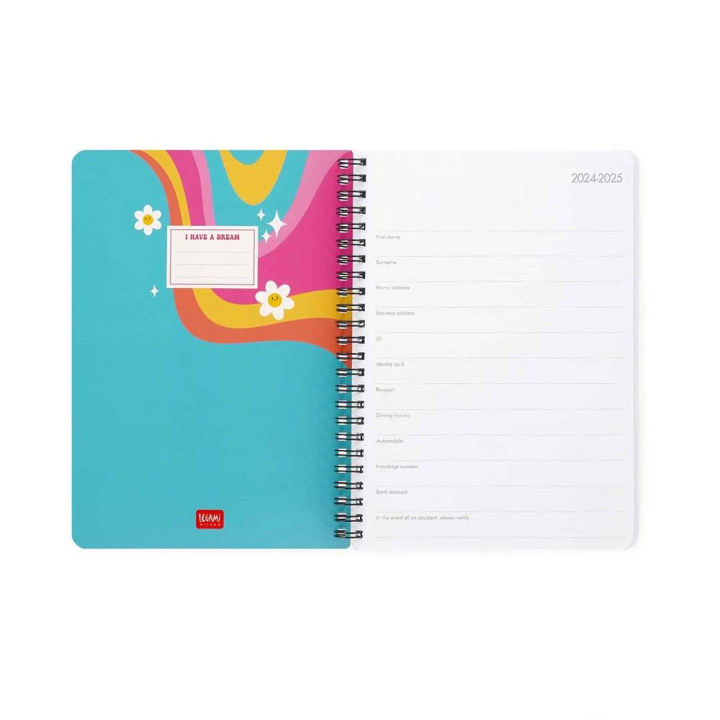 Agenda 2025 Semainier à spirale 15 x 21 cm Daisy - Legami - Rougier et Plé