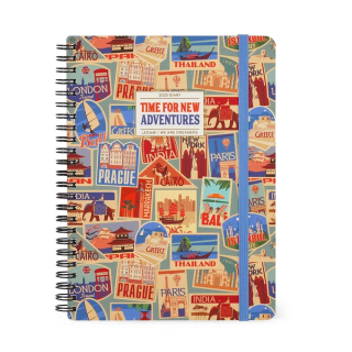 Agenda 2025 Semainier à spirale 15 x 21 cm Travel Stickers - Legami - Rougier et Plé