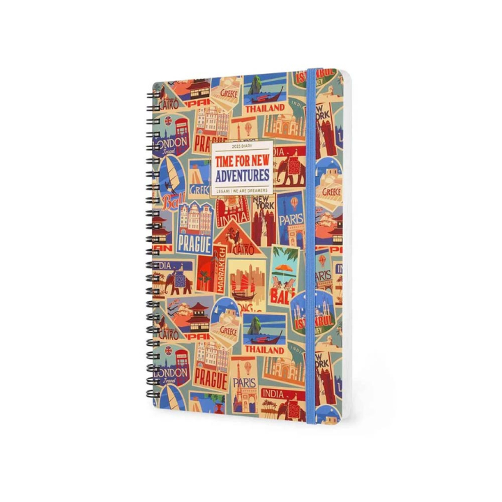 Agenda 2025 Semainier à spirale 15 x 21 cm Travel Stickers - Legami - Rougier et Plé