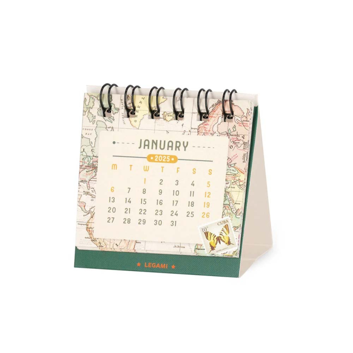 Mini-calendrier 2025 - 5,8 x 5,3 cm Travel - Legami - Rougier et Plé