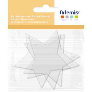 Étoile en acrylique transparent 3 pcs - Artemio - Rougier et Plé