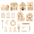 Silhouettes en bois Maison 20 pcs - Artemio - Rougier et Plé