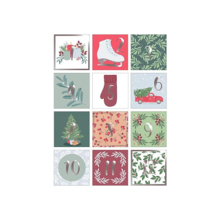 Stickers Carrés Calendrier de l'Avent Christmas Time - Artemio - Rougier et Plé