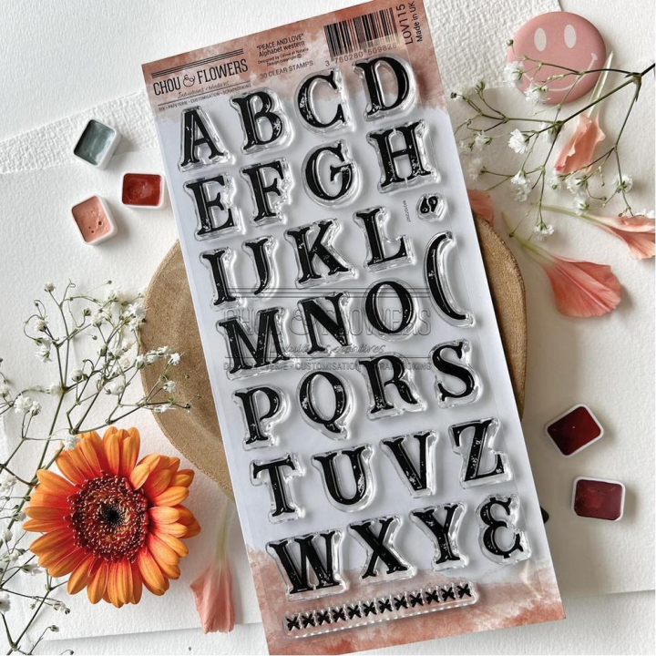 Tampons transparents 10 x 21 cm Alphabet Western - Chou & Flowers - Rougier et Plé