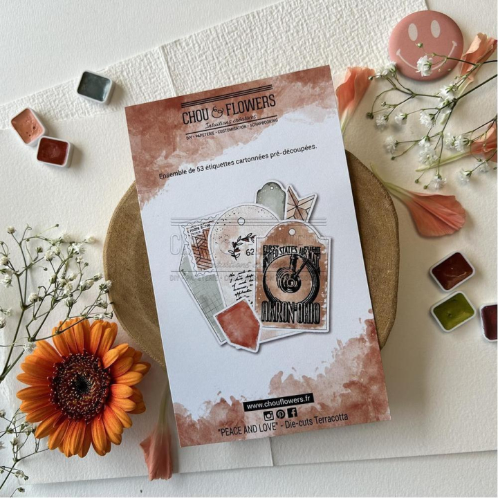 Découpes en papier Die cuts Terracotta - Chou & Flowers - Rougier et Plé