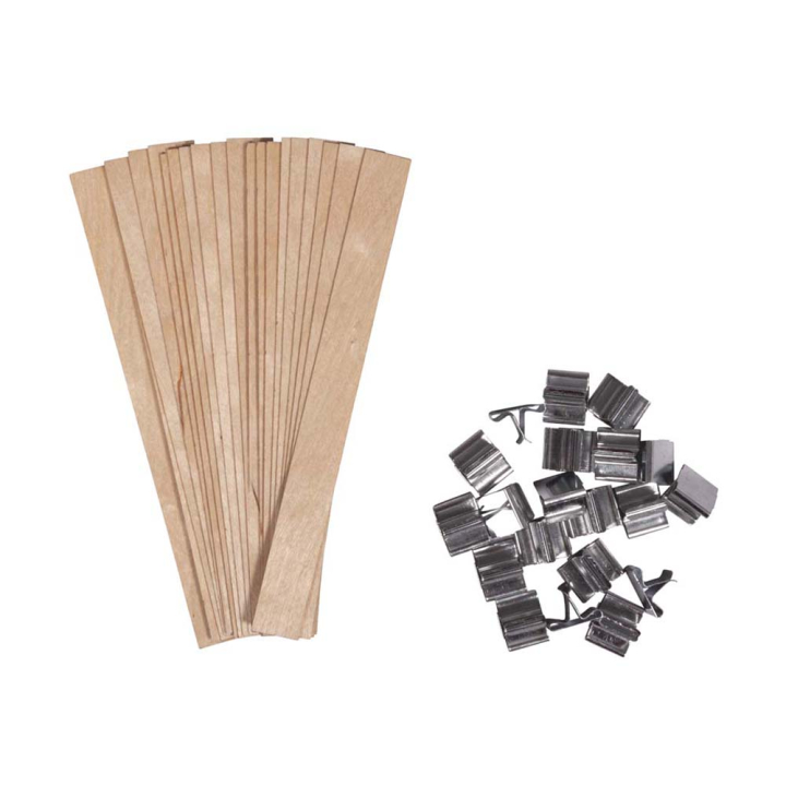 Mèche à Bougie en bois Support en métal 20 pcs - Rayher - Rougier et Plé