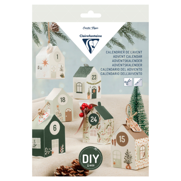 Kit créatif DIY 20,6 x 29 cm Calendrier de l'Avent - Clairefontaine - Rougier et Plé