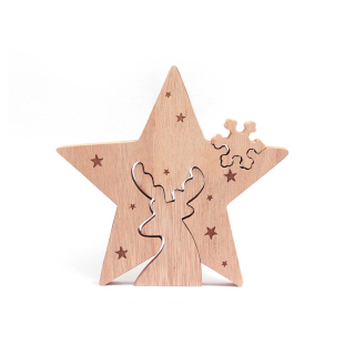 Centre de table en bois Renne amovible 15 x 14 x 2 cm - Graine Créative - Rougier et Plé