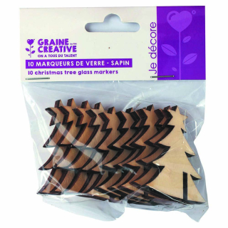 Marqueur de verre en bois Sapin 5 cm - Graine Créative - Rougier et Plé