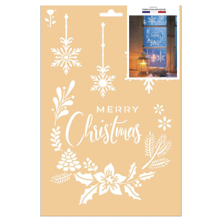 Pochoir A4 Couronne Merry Christmas - Graine Créative - Rougier et Plé