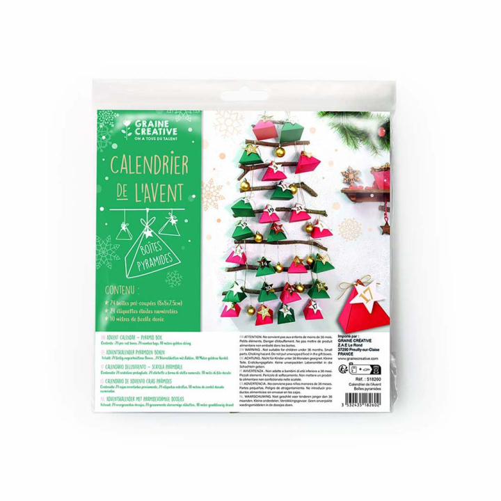 Calendrier de l'Avent Boîtes pyramides - Graine Créative - Rougier et Plé