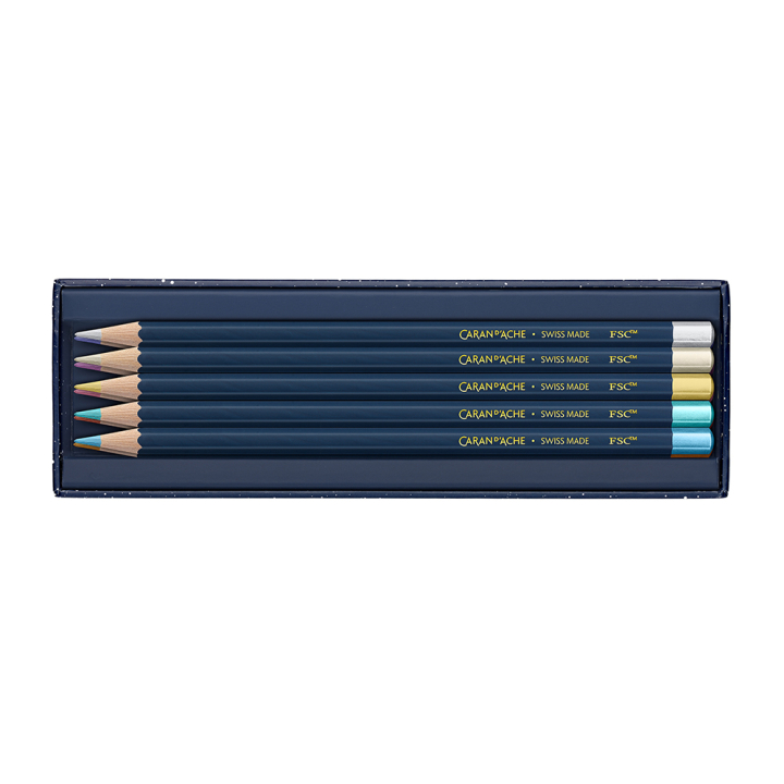 Crayons de couleur métalliques 10 pcs Noël Cosmic - Caran d'Ache - Rougier et Plé